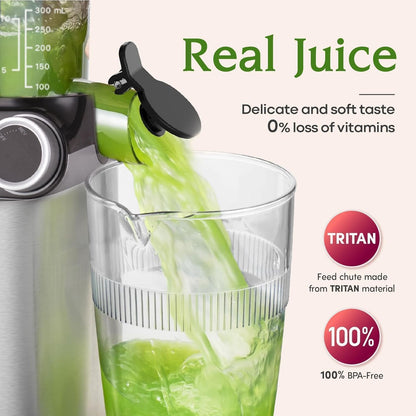 Anybear Entsafter 200W Slow Juicer mit 110 mm großem Einfüllschacht