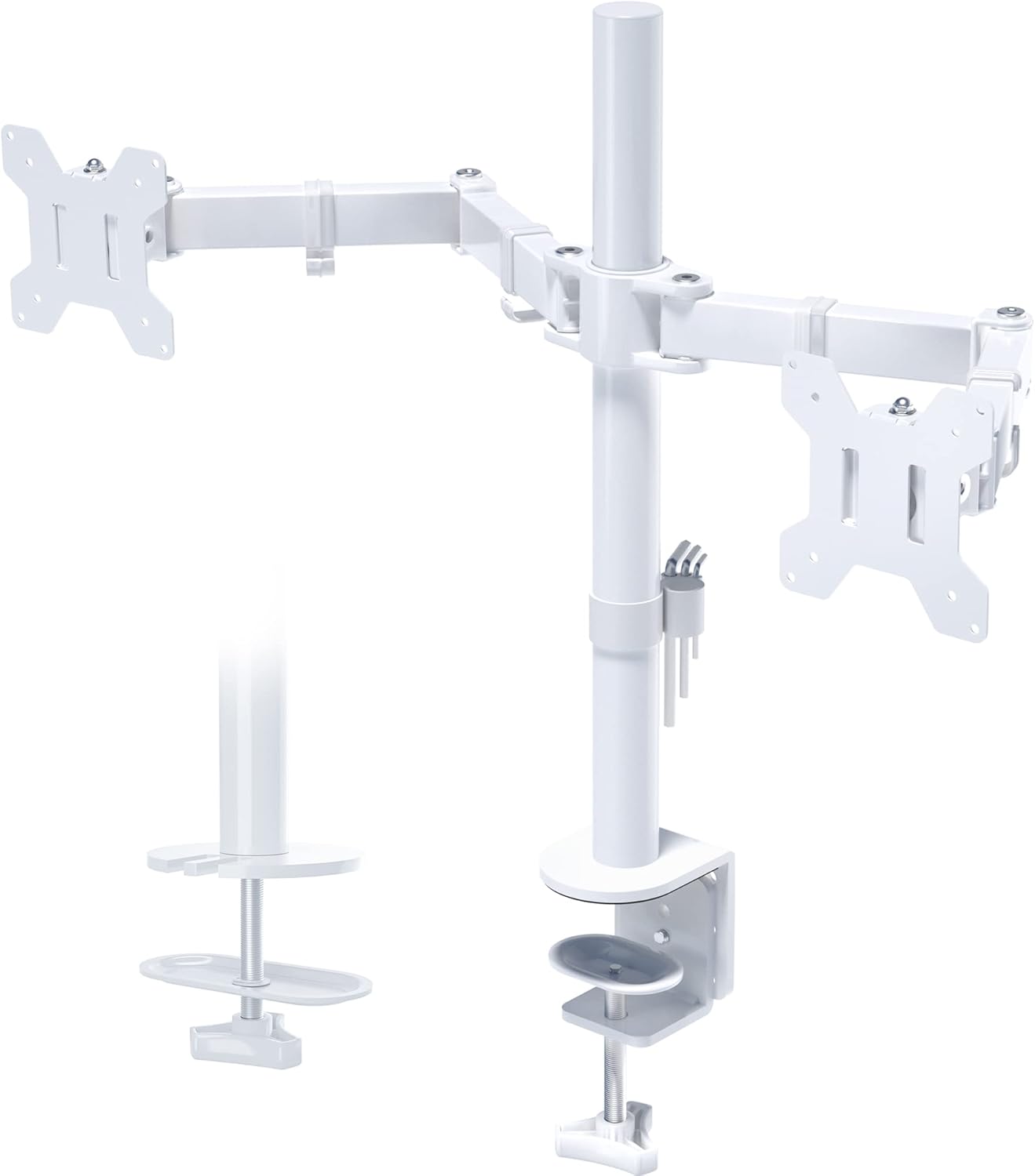 BONTEC Monitor Halterung 2 Monitore für 13-27 Zoll Flach & Curved Bildschirm