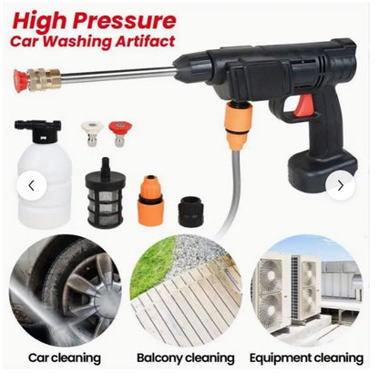 Bestyks Hochdruckreiniger Mobiler Hochdruckreiniger 26 Bar Kabellose Tragbare Hochdruck-sprühwasserpistole mit  Schlauch für Auto, Terrasse, Fenste, Rasen,Gartenbewässerung