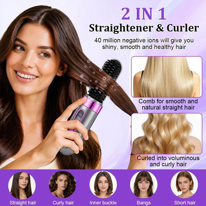 Glättbürste Kabellos, Tragbare Glättungsbürste für Haarstyling, 4 Wärmestufen,160°C-200°C