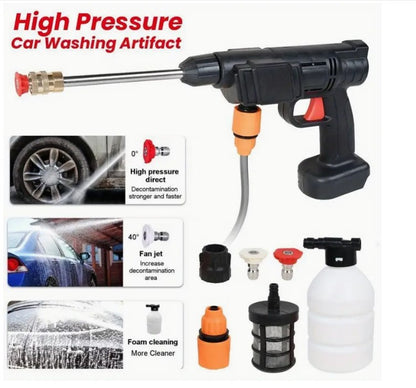 Bestyks Hochdruckreiniger Mobiler Hochdruckreiniger 26 Bar Kabellose Tragbare Hochdruck-sprühwasserpistole mit  Schlauch für Auto, Terrasse, Fenste, Rasen,Gartenbewässerung