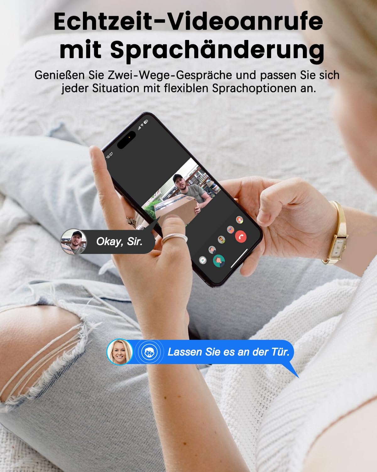 Bextgoo 2K Türspion Kamera WLAN mit 32GB Speicherkarte,4,3 Zoll 8000mAh Akku App-Alarm
