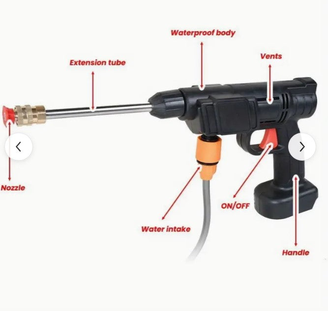 Bestyks Hochdruckreiniger Mobiler Hochdruckreiniger 26 Bar Kabellose Tragbare Hochdruck-sprühwasserpistole mit  Schlauch für Auto, Terrasse, Fenste, Rasen,Gartenbewässerung