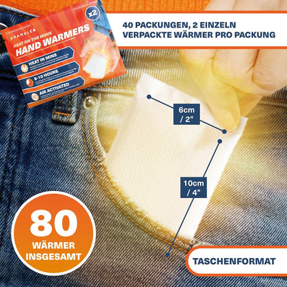 Bramble  Handwärmer  Luftaktivierte Taschenwärmer für Outdoor-Aktivitäten 80 stück