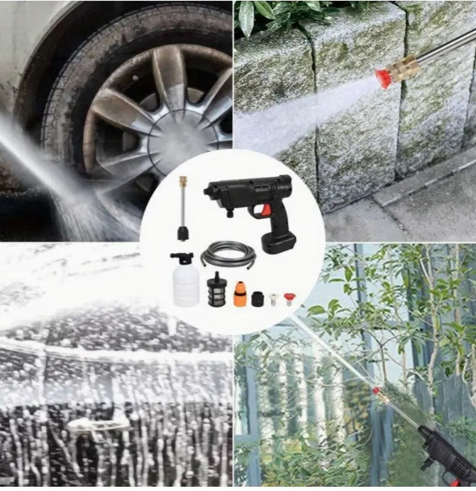 Bestyks Hochdruckreiniger Mobiler Hochdruckreiniger 26 Bar Kabellose Tragbare Hochdruck-sprühwasserpistole mit  Schlauch für Auto, Terrasse, Fenste, Rasen,Gartenbewässerung