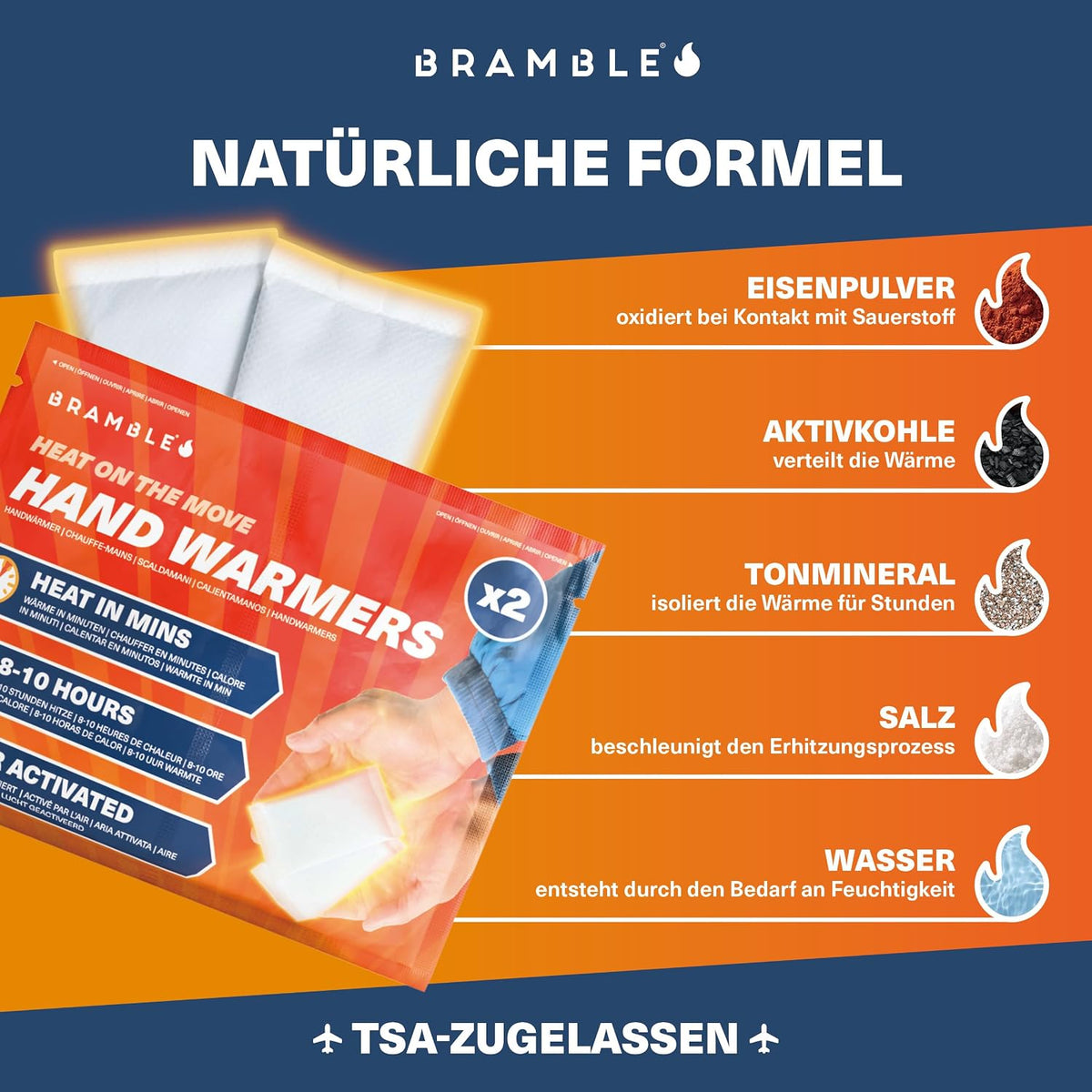 Bramble  Handwärmer  Luftaktivierte Taschenwärmer für Outdoor-Aktivitäten 80 stück