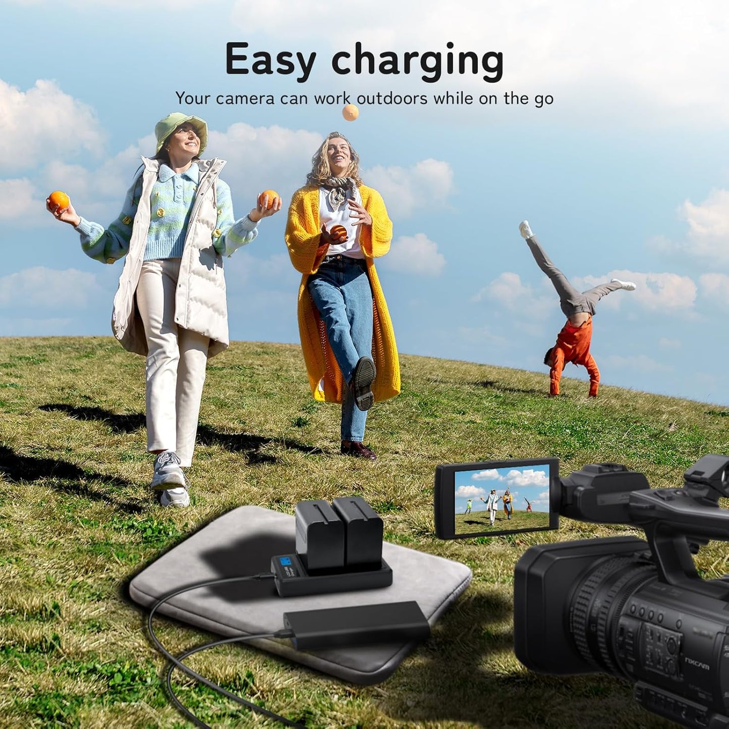 2-Pack 8800mAh Ersatzakku und USB-Ladegerät für Sony NP-F970 /NP-F960. batterien
