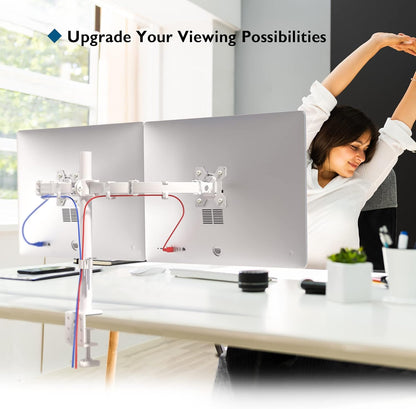 BONTEC Monitor Halterung 2 Monitore für 13-27 Zoll Flach & Curved Bildschirm