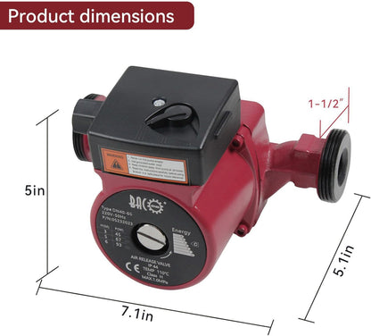 BACOENG Heizungspumpe Umwälzpumpe RS 25/6-180 Zirkulationspumpe für Zentralheizung Orange