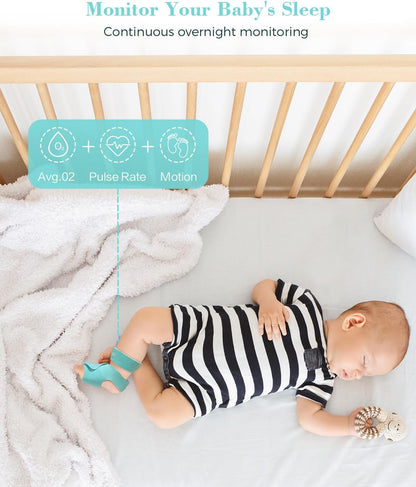 Babytone BabyO2 S2 Pulsoximeter  Schlafmonitor mit Echtzeit-Basisstation für 0-3 Jahre