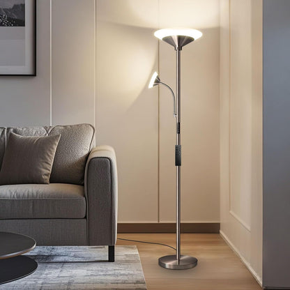 BBHome Stehlampe Wohnzimmer LED, 27W Deckenfluter  Dimmbar mit 6W leselampe, 3000K-6500K