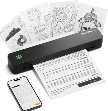 ByteCintia C80S Thermodrucker A4, Mobiler Drucker  Unterstützung für 8.5"x11" A4