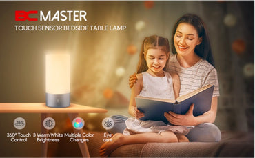 BC MASTER Touch Control Nachttischlamp,dimmbare Tischlampe, USB