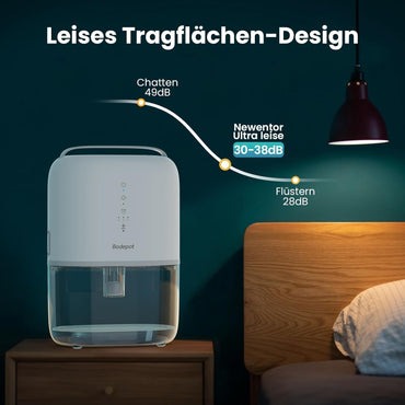 BODEPOT Luftentfeuchter Elektrisch Keller 1800ml 40W Timer, 7 Farbige