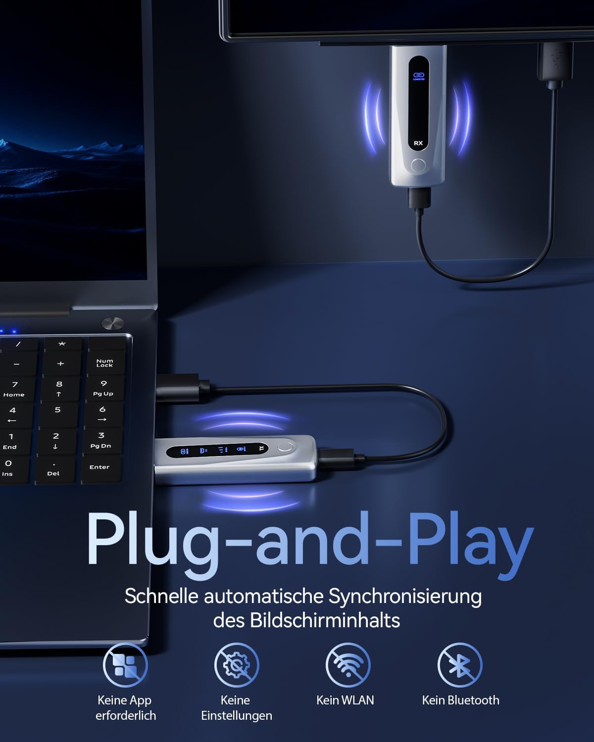 BRAIDOL Wireless HDMI Transmitter and Receiver, HDMI Funkübertragung 4K 100M/328FT, 5G