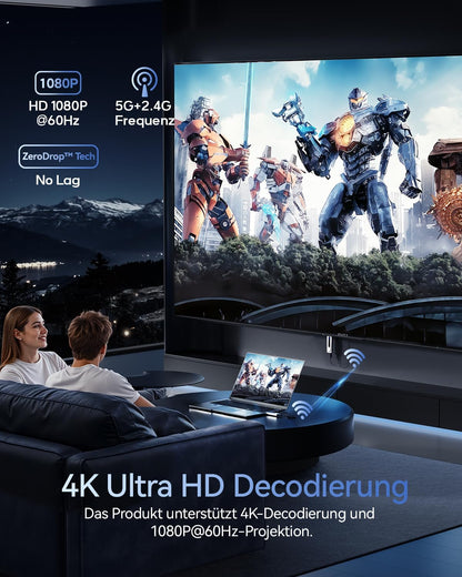 BRAIDOL Wireless HDMI Transmitter and Receiver, HDMI Funkübertragung 4K 100M/328FT, 5G