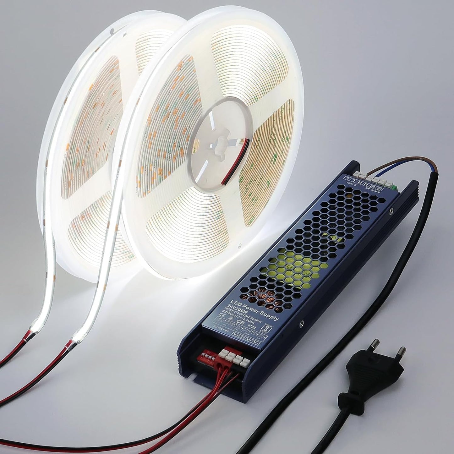 BENLUN COB LED Streifen 20M (10M X 2), 24V LED Strip 6000K LED Band 11W/M CRI 93