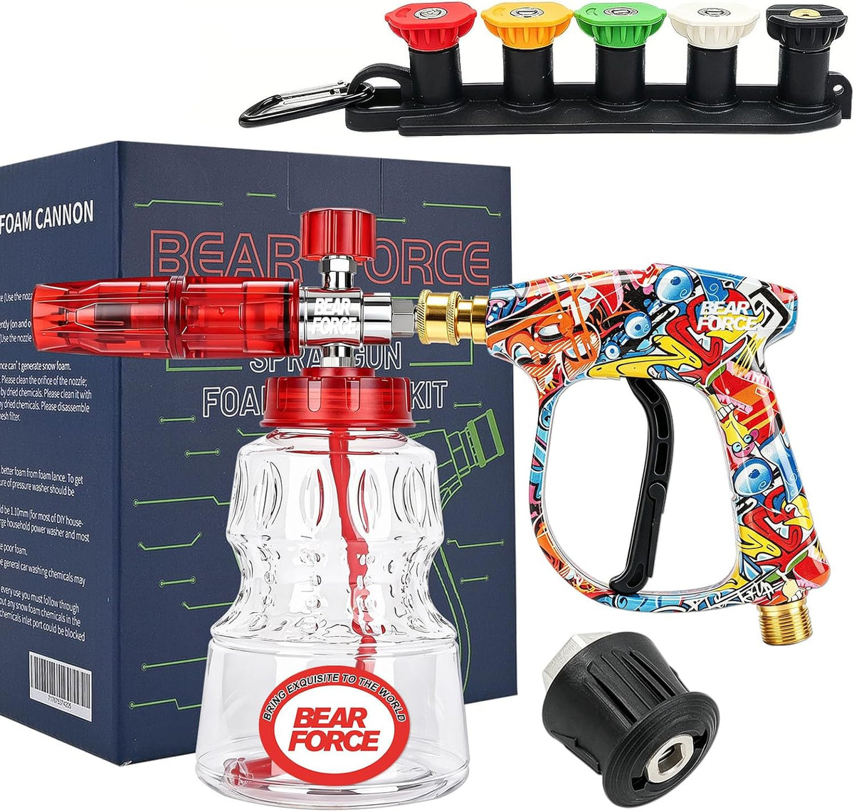BEAR FORCE Hochdruckreiniger-Spritzpistole M22-ID14MM mit 1/4 Zoll-Schnellkupplung Schnellanschluss