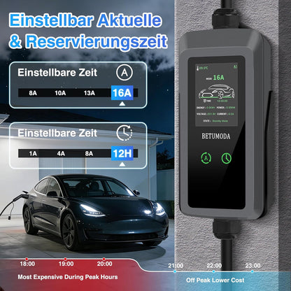Betumoda Wallbox 11 kW Typ 2 |6.5 m|8–16 A |3-Phasig, mit Einstellbarer Ladeleistung