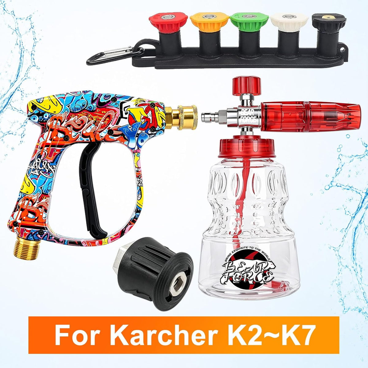 BEAR FORCE Hochdruckreiniger-Spritzpistole M22-ID14MM mit 1/4 Zoll-Schnellkupplung Schnellanschluss