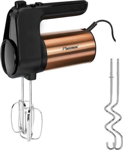 Bestron Power Batteur à main, Batteur à main électrique avec 2 lames et 2 Knethaken, 6 Geschwindigkeitstufen, 400 Watt, Fabricant : Kupfer