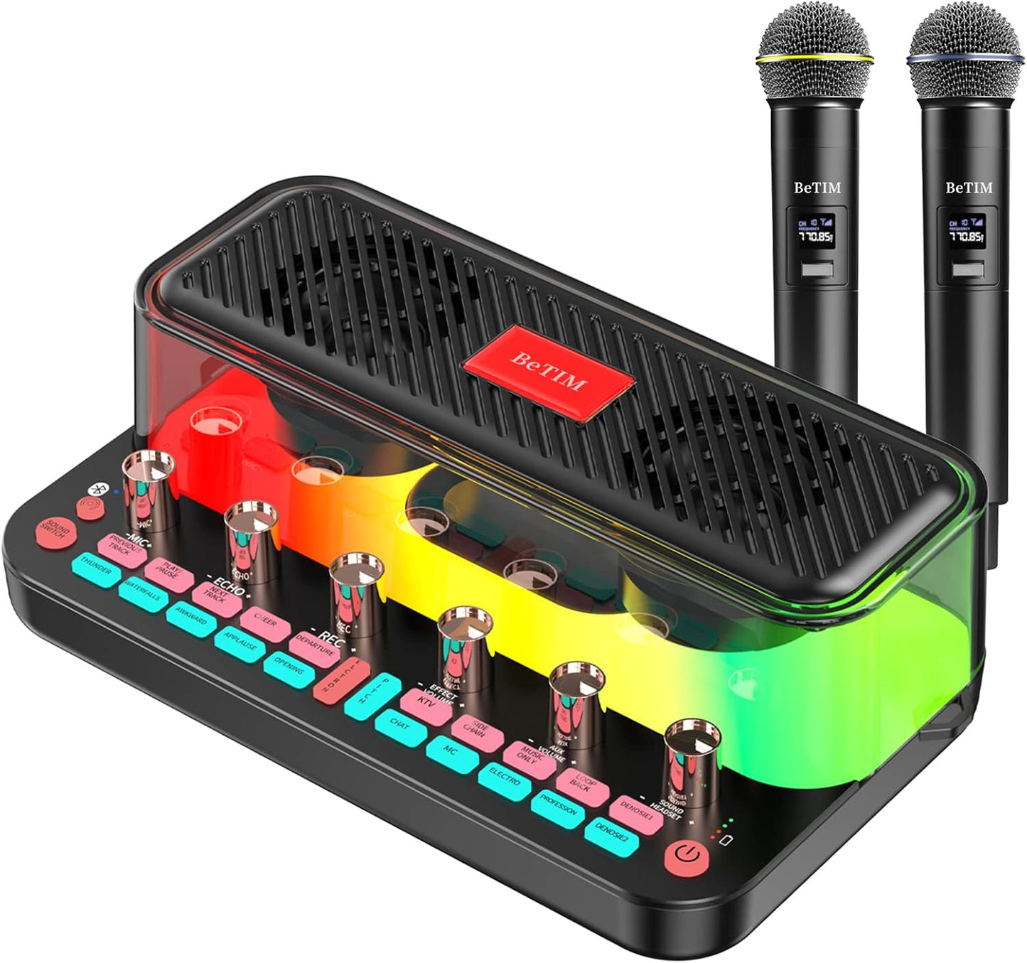 BeTIM c18 Bluetooth Karaoke Mikrophon Erwachsene, Tragbares 3 in 1 Für Webcast Karaoke,drahtloses Mikrofon Home Geburtstagsgeschenk Karaoke Mikrofon für Flach, für Android, für PC, für Smartphone