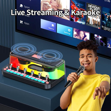 BeTIM c18 Bluetooth Karaoké Microphone Erwachsene, Tragbares 3 en 1 pour Webcast Karaoke, sans fil Mikrofon Home Geburtstagsgeschenk Karaoké Microphone pour Flach, pour Android, pour PC, pour smartphone