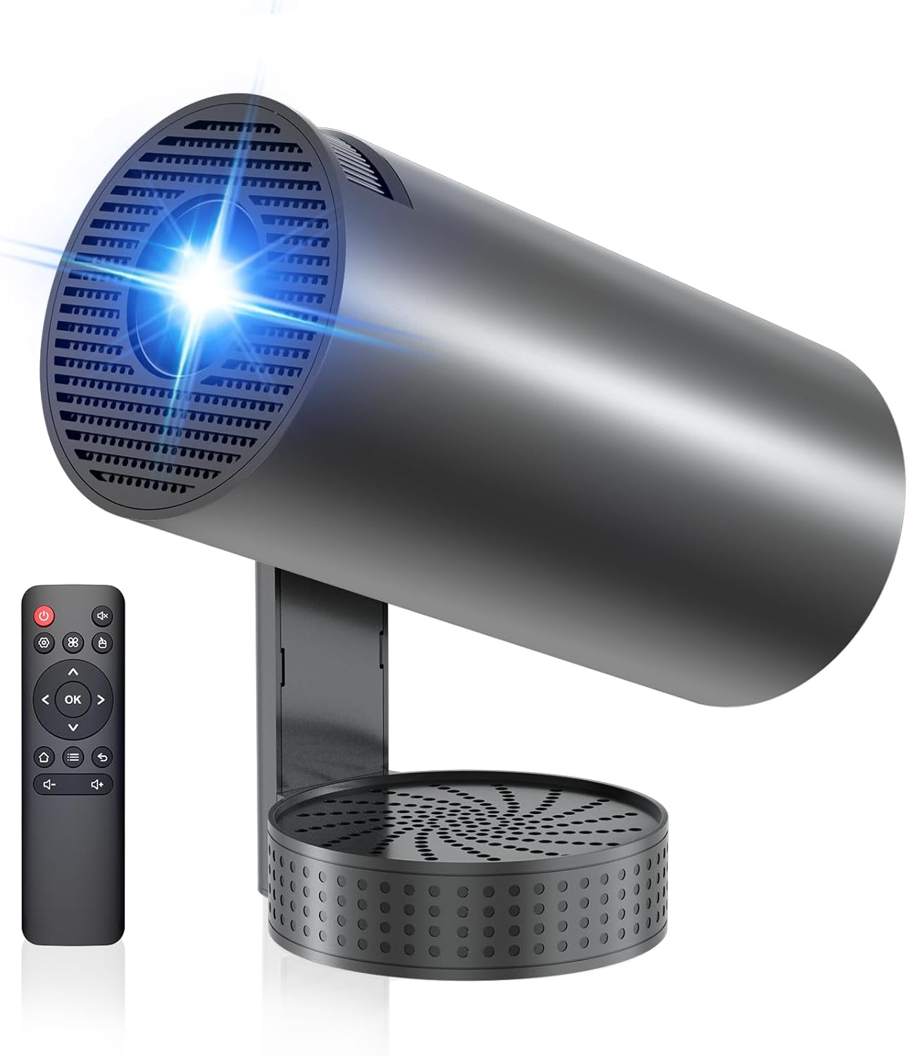 Mini Beamer Unterstützt FHD 4K 1080P, Projektor Tragbarer,WiFi 6, Bluetooth 5.4 Schwarz