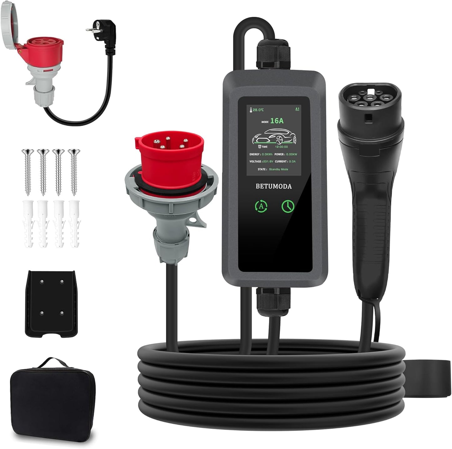 Betumoda Wallbox 11 kW Typ 2 |6.5 m|8–16 A |3-Phasig, mit Einstellbarer Ladeleistung
