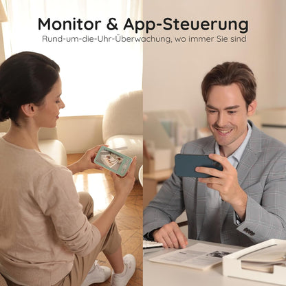 BOIFUN Babyphone mit Kamera 2K/3MP, Intelligentes Nachtlicht, 360 Video Babyfon mit App
