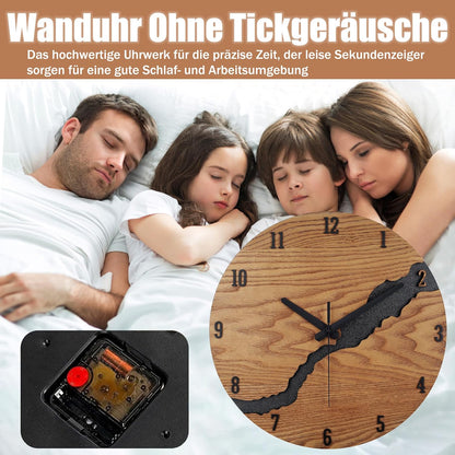 Beflourish Wanduhr Ohne Tickgeräus Holz  Modern (30cm)