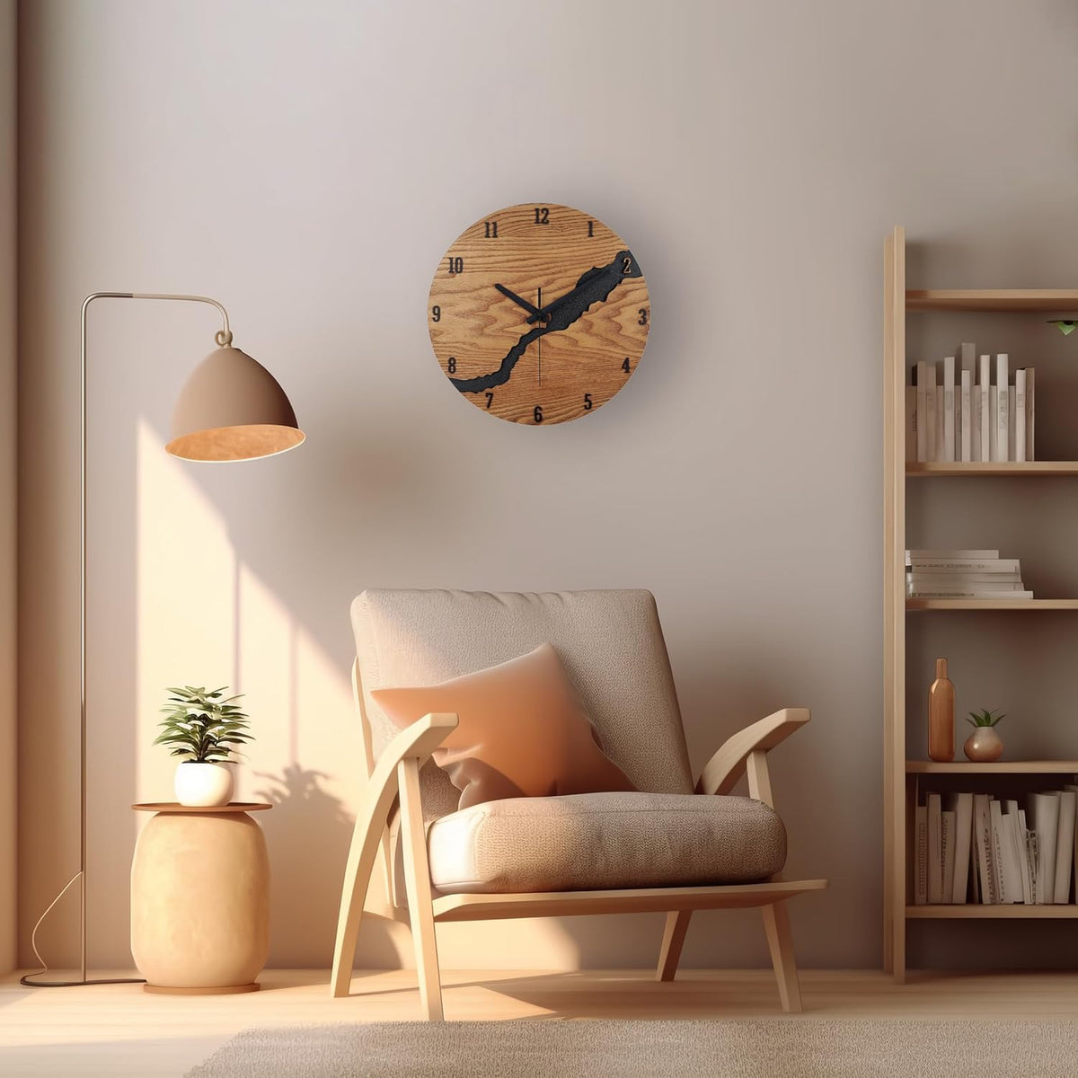 Beflourish Wanduhr Ohne Tickgeräus Holz  Modern (30cm)