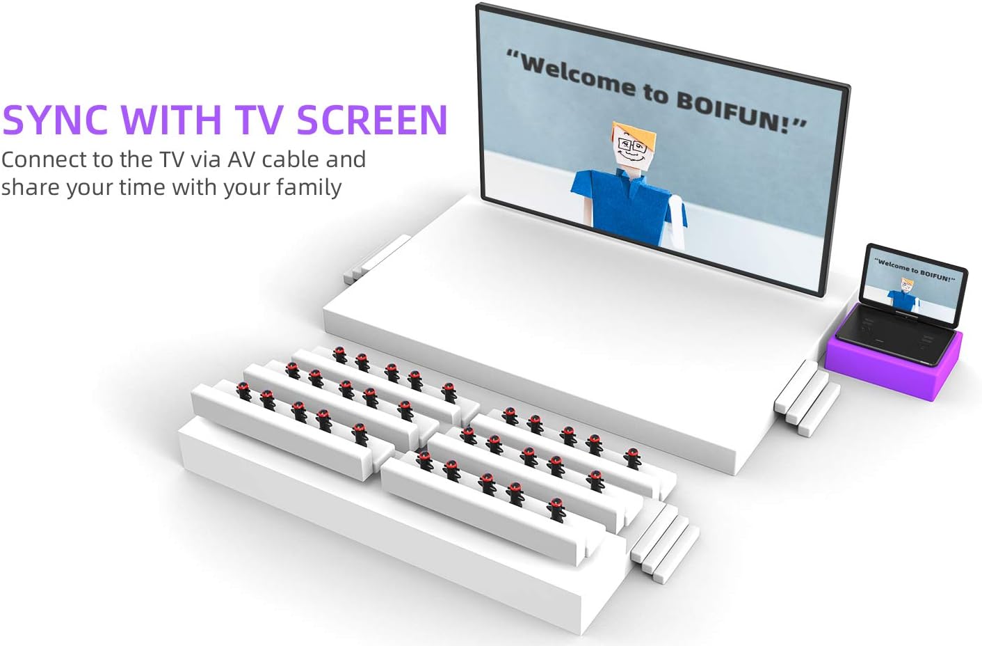 BOIFUN Tragbarer DVD-Player 17,6 Zoll HD-Bildschirm USB/SD-Karte/Synch