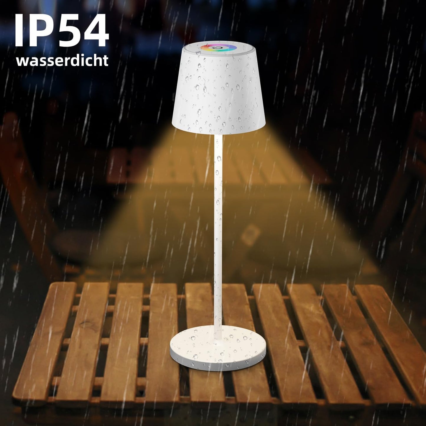 Brightower 2 pièces LED Akku Tischlampe Kabellose, Dimmable Touch Tischleuchte mit USB Charging station