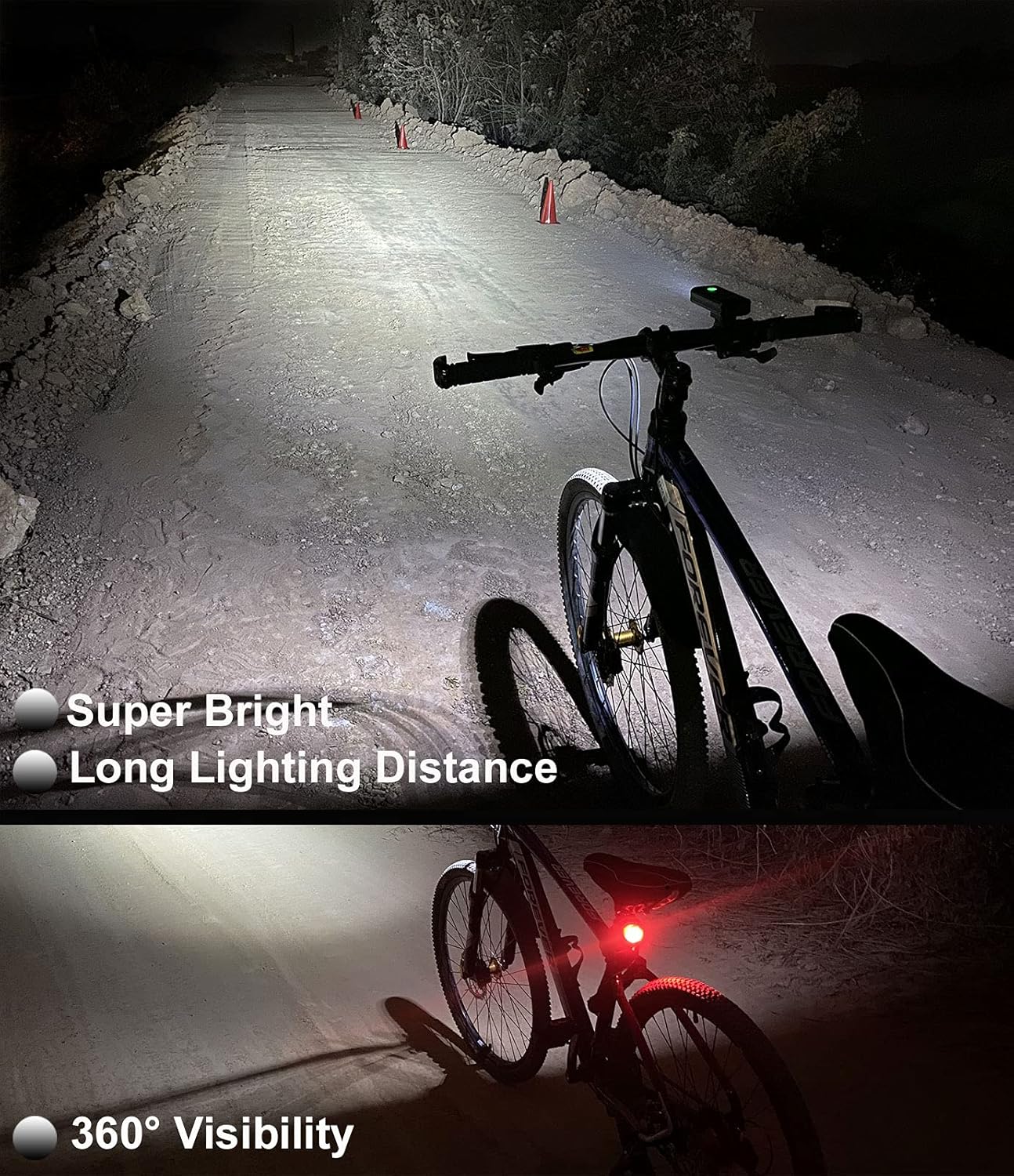 Bikil Fahrradlicht-Set, 6400 mAh, wiederaufladbar,LED  2400 Lumen