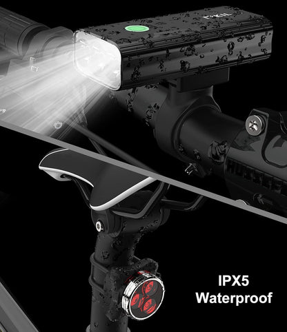 Bikil Fahrradlicht-Set, 6400 mAh, wiederaufladbar,LED  2400 Lumen