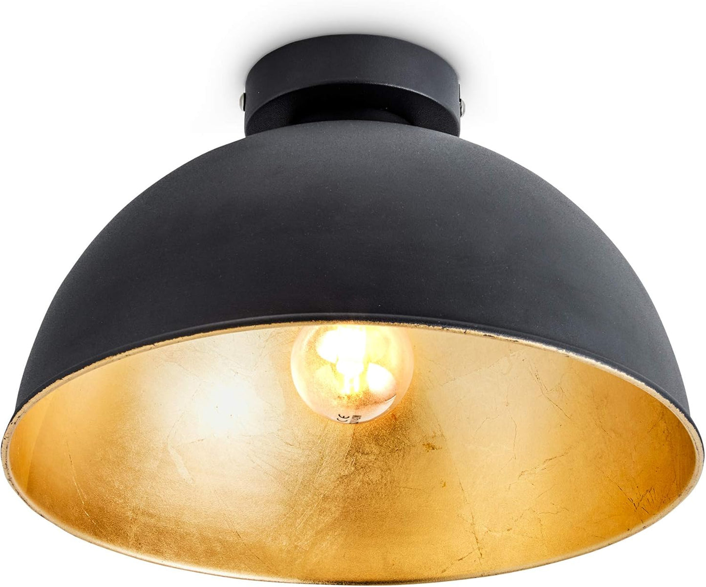 BKLicht - Lampe de pont avec culot E27, max. 60 watts, rétro vintage, noir-or