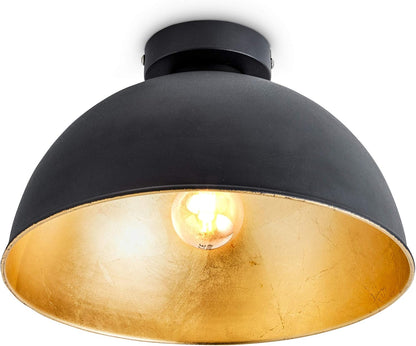 BKLicht - Lampe de pont avec culot E27, max. 60 watts, rétro vintage, noir-or