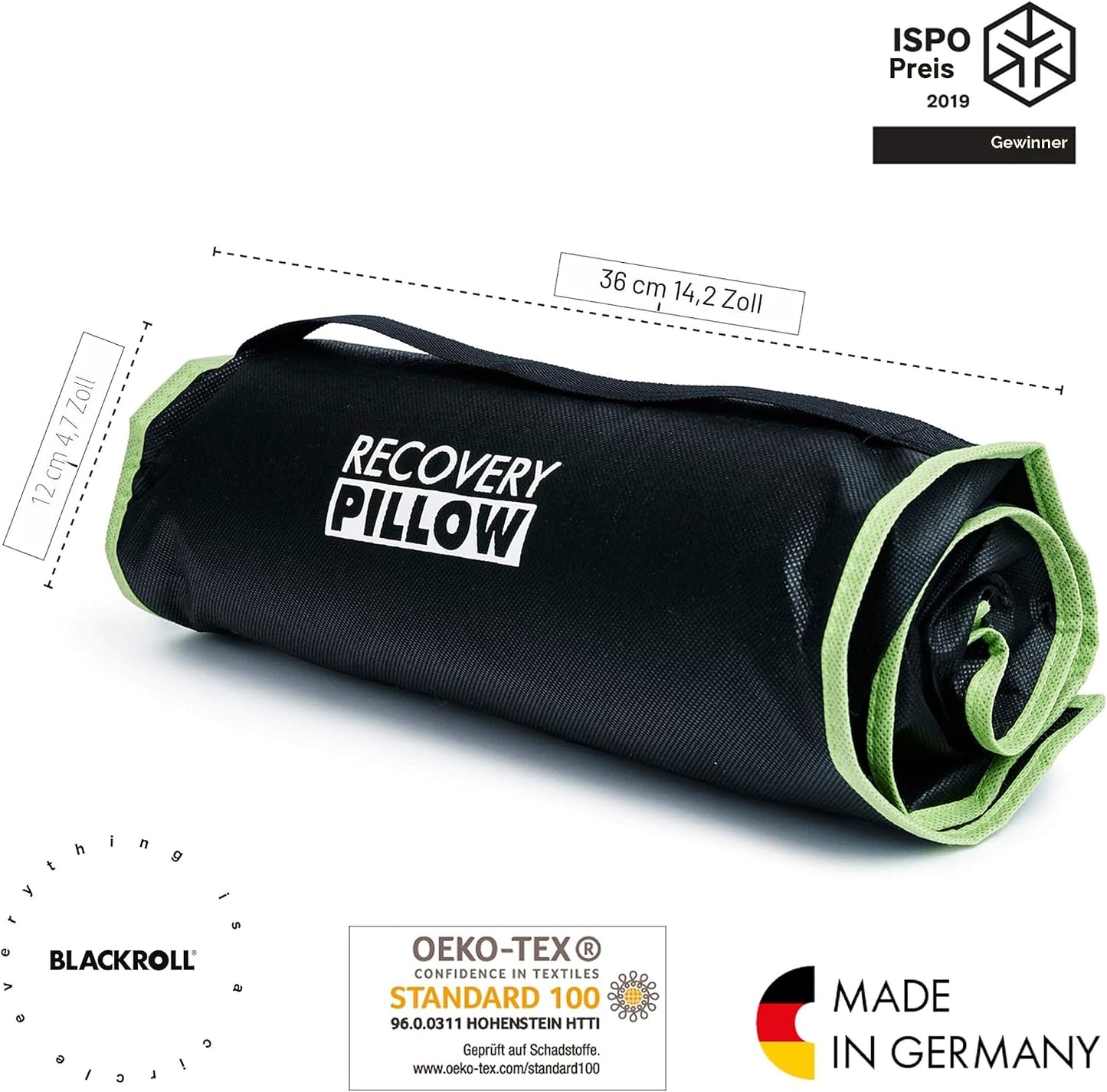BLACKROLL Erholungskissen (50 x 30 cm), Kopfkissen für erholsamen Schlaf Grau