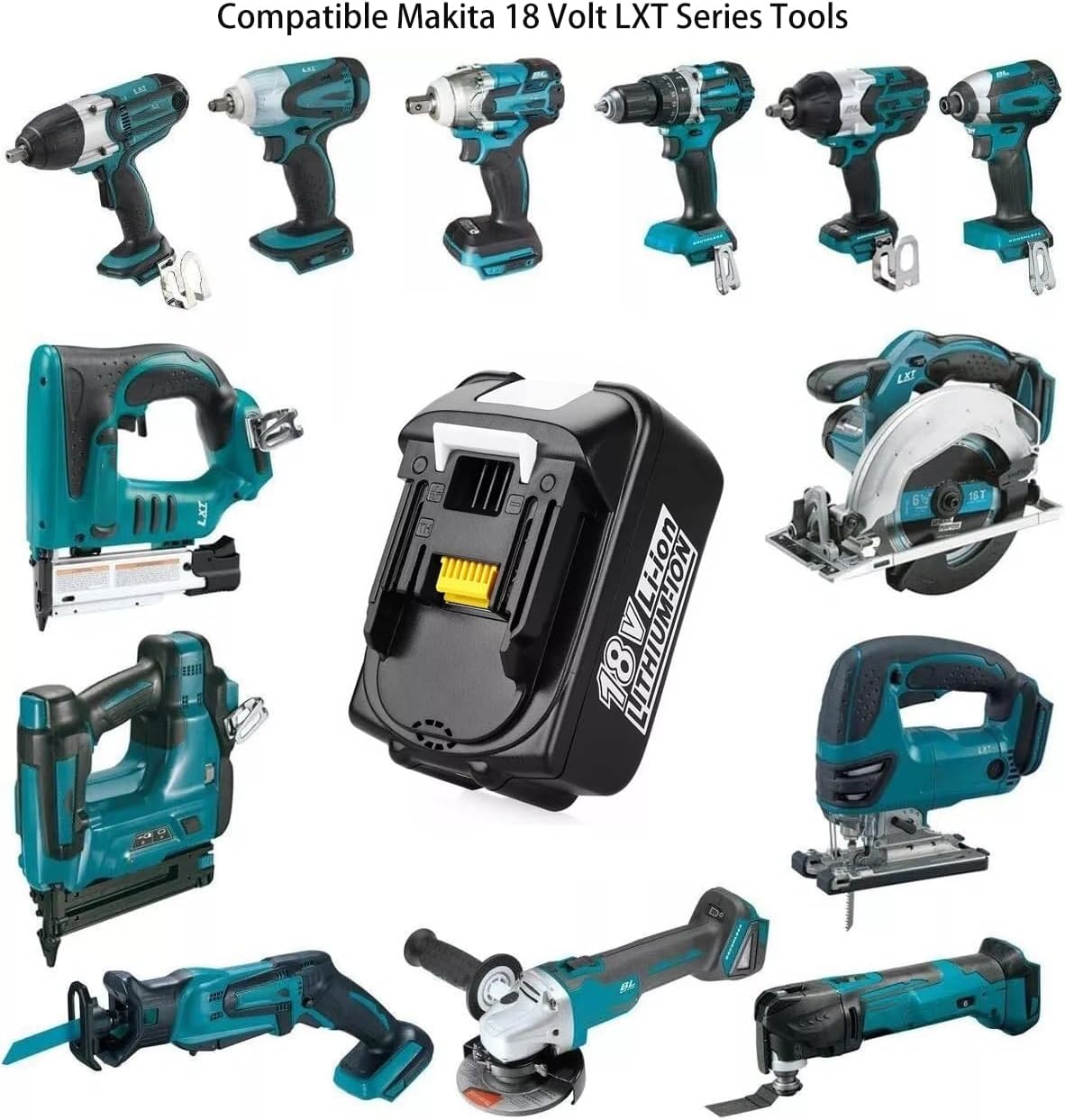 1 x BL1850B Akku (18V 5,0 Ah ) mit Ladegerät DC18RC Ersetzen für Makita Akku BL1850B BL1850 BL1840B BL1840 BL1830B BL1830 BL1850 BL1835 BL1845 BL1815 mit LED-Anzeige