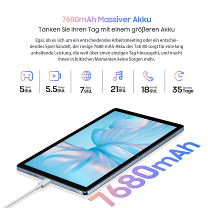 Tablette Blackview Tab 80 4G double SIM Android 13, 10 pouces, 128 Go, 7680 mAh