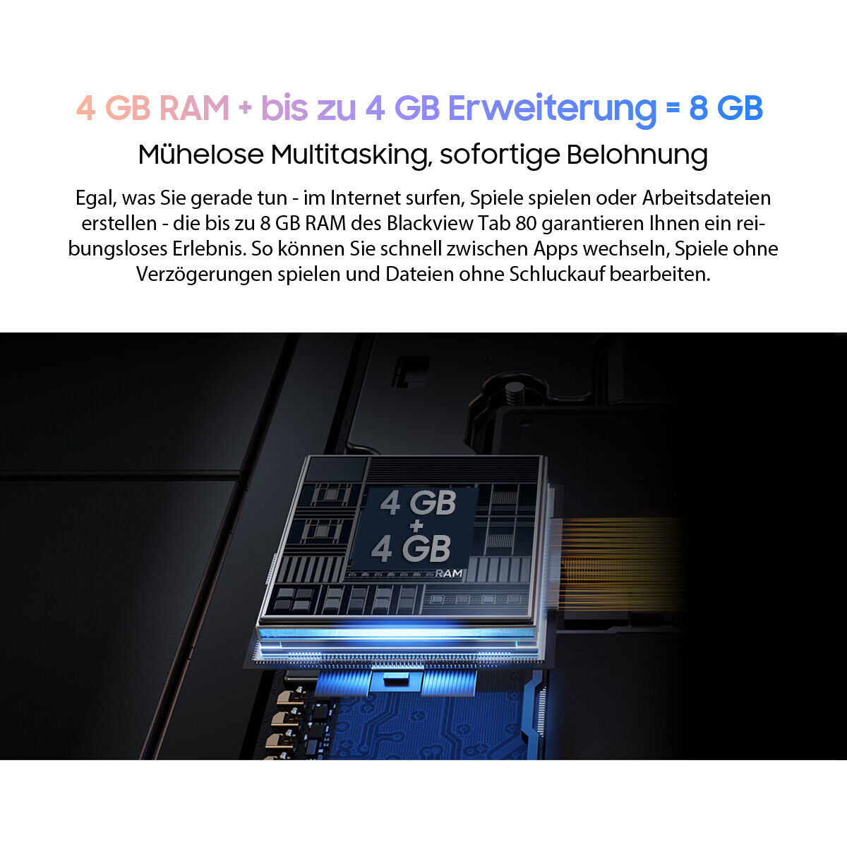 Tablette Blackview Tab 80 4G double SIM Android 13, 10 pouces, 128 Go, 7680 mAh