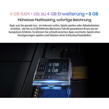 Tablette Blackview Tab 80 4G double SIM Android 13, 10 pouces, 128 Go, 7680 mAh