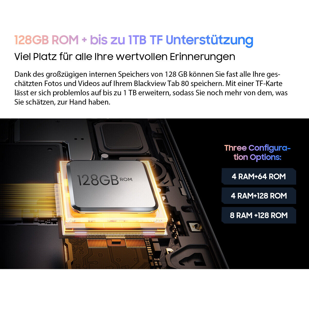 Tablette Blackview Tab 80 4G double SIM Android 13, 10 pouces, 128 Go, 7680 mAh
