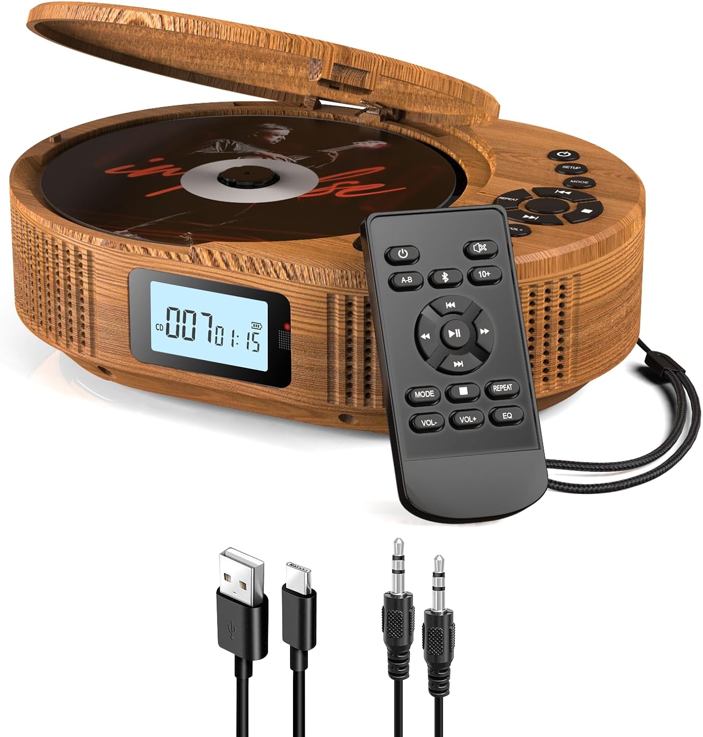 CD Player tragbar mit Bluetooth discman Kinder Lautsprecher Radio Boombox-CD-Player