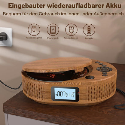 CD Player tragbar mit Bluetooth discman Kinder Lautsprecher Radio Boombox-CD-Player
