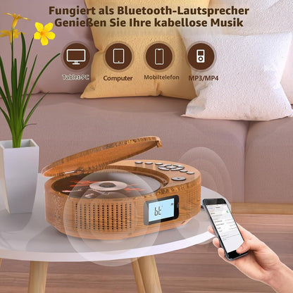 CD Player tragbar mit Bluetooth discman Kinder Lautsprecher Radio Boombox-CD-Player