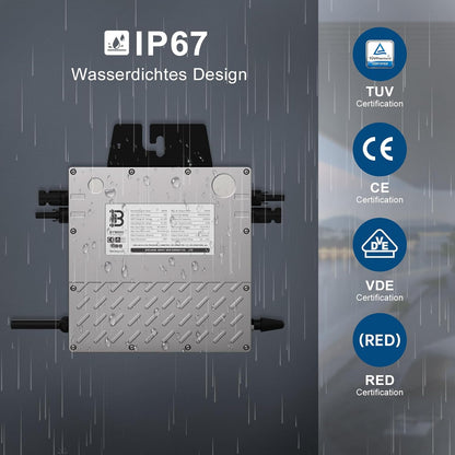 BENY Solar-Mikro-Wechselrichter 800 W, Wechselrichter mit dem Stromnetz,WLAN App