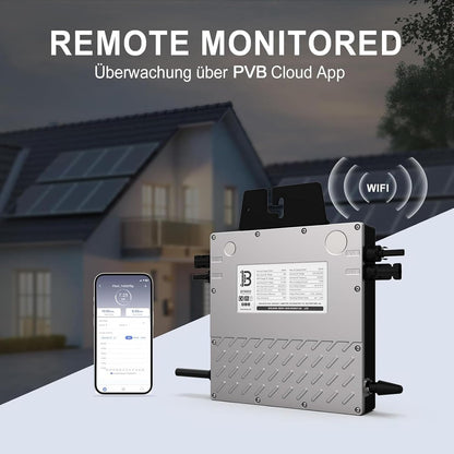 BENY Solar-Mikro-Wechselrichter 800 W, Wechselrichter mit dem Stromnetz,WLAN App