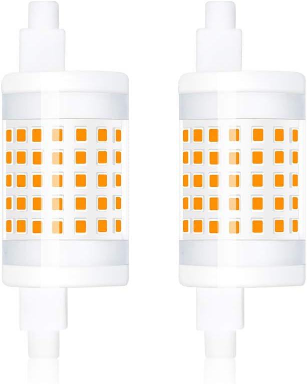 2 x R7s 10W LED 78mm Dimmbare Keramik-Lampe 220V 1000LM Warmweiß 3000K mit SMD2835 LED-Röhre 360° Ersatz für 100W Halogenlampe [Energieklasse E]